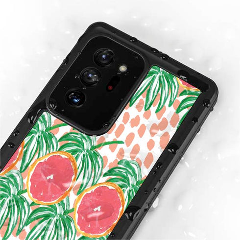 Bouffants and Broken Hearts Graphic Grapefruit Galaxy Note20 Ultra 5G Waterproof Case